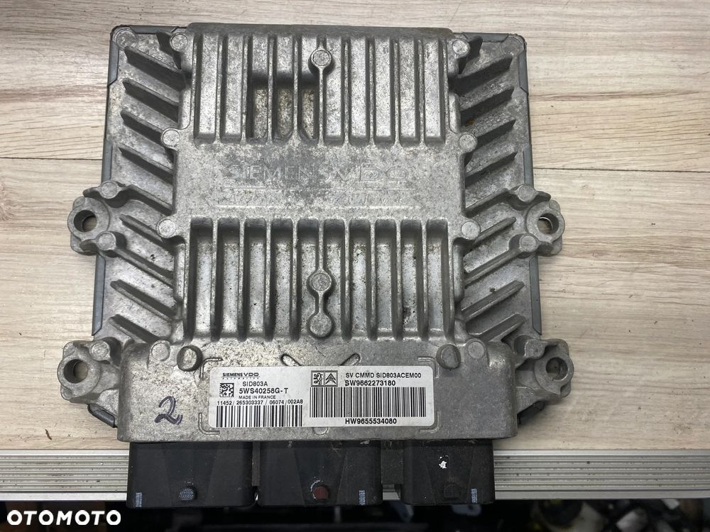 KOMPUTER STEROWNIK SILNIKA ECU CITROEN C5 5WS40258GT 11452 265303337 SID803A SW9662273180 HW9655534080 - 1