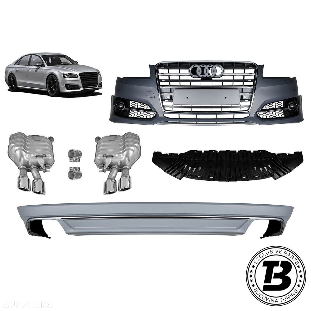 Pachet Exterior compatibil cu Audi A8 D4 Facelift S8 Design - 1
