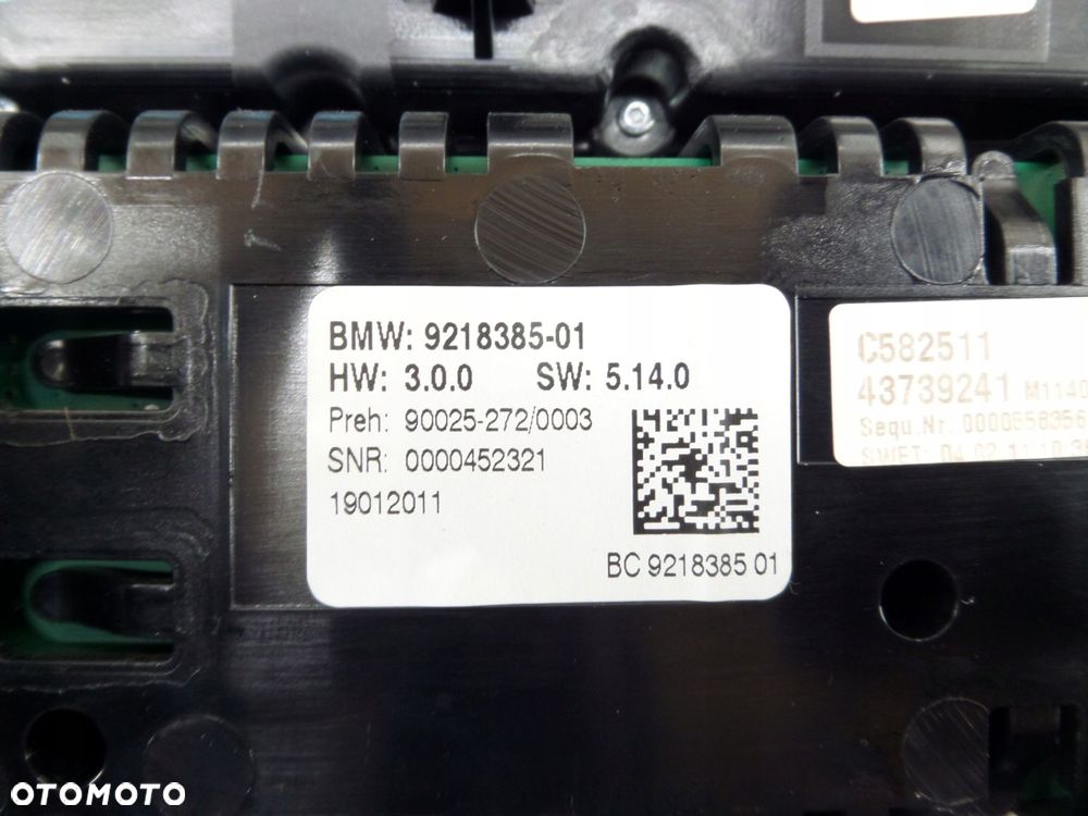panel klimatyzacji bmw f12 f13 160466(10) 9218385-01 - 6