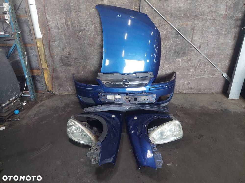 KOMPLETNY PRZÓD MASKA ZDERZAK BŁOTNIKI LAMPY OPEL CORSA C LIFT Z21B - 1
