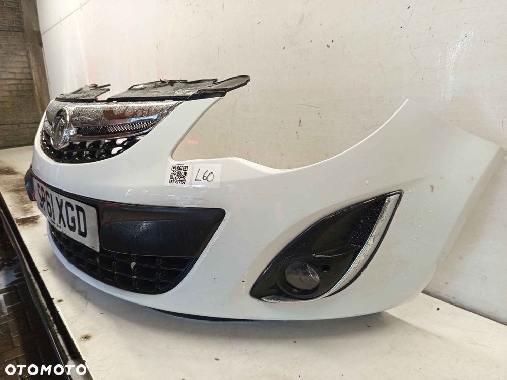 + ZDERZAK PRZÓD PRZEDNI DO OPEL CORSA D LIFT FL Y474 BIAŁY HALOGENY - 3