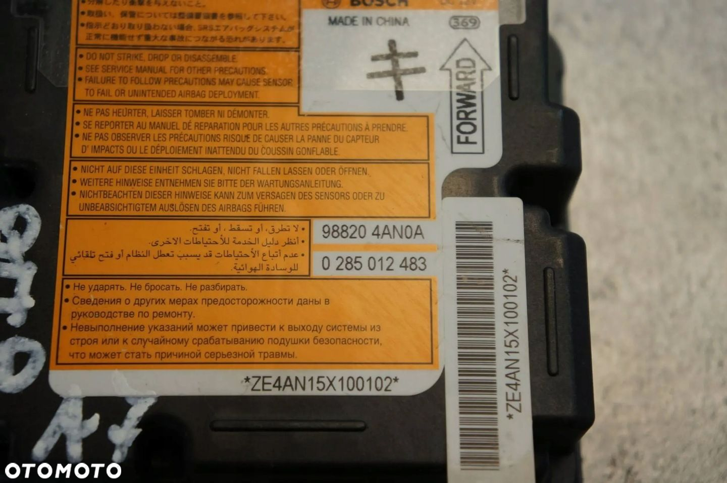SENSOR MODUŁ PODUSZEK AIRBAG 988204AN0A 0285012483 INFINITI Q70 - 3