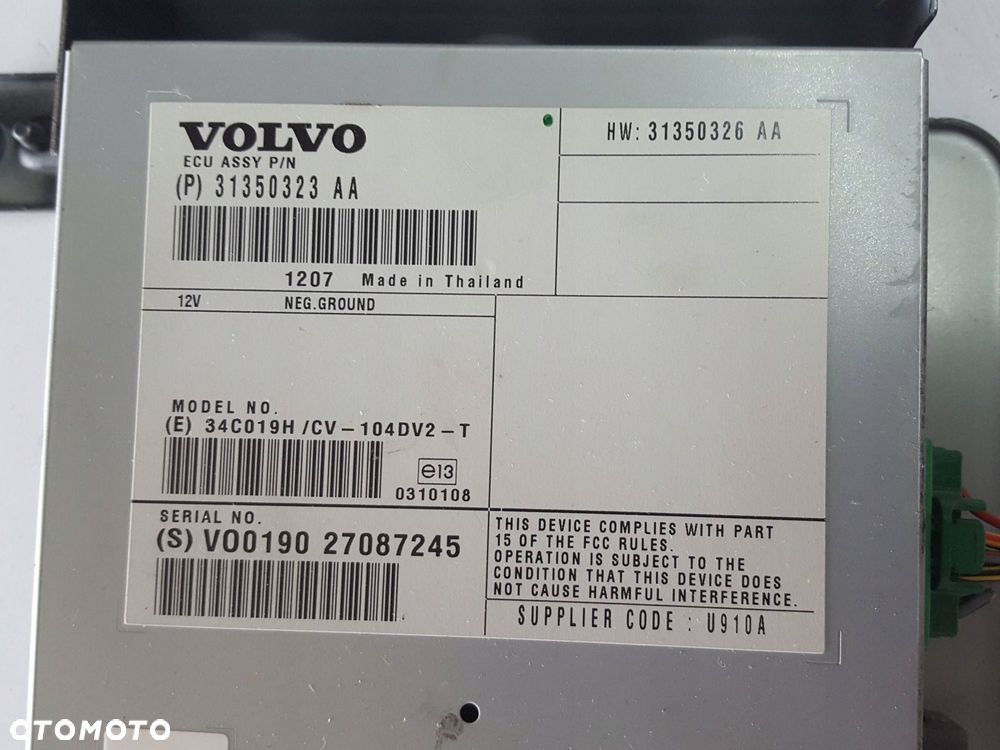 VOLVO XC60 I 08-13r WZMACNIACZ RADIA AUDIO 31350323AA - 3