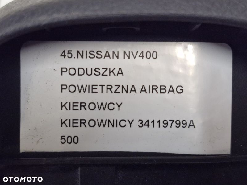 NISSAN NV400 PODUSZKA POWIETRZNA AIRBAG KIEROWCY KIEROWNICY 34119799A - 9