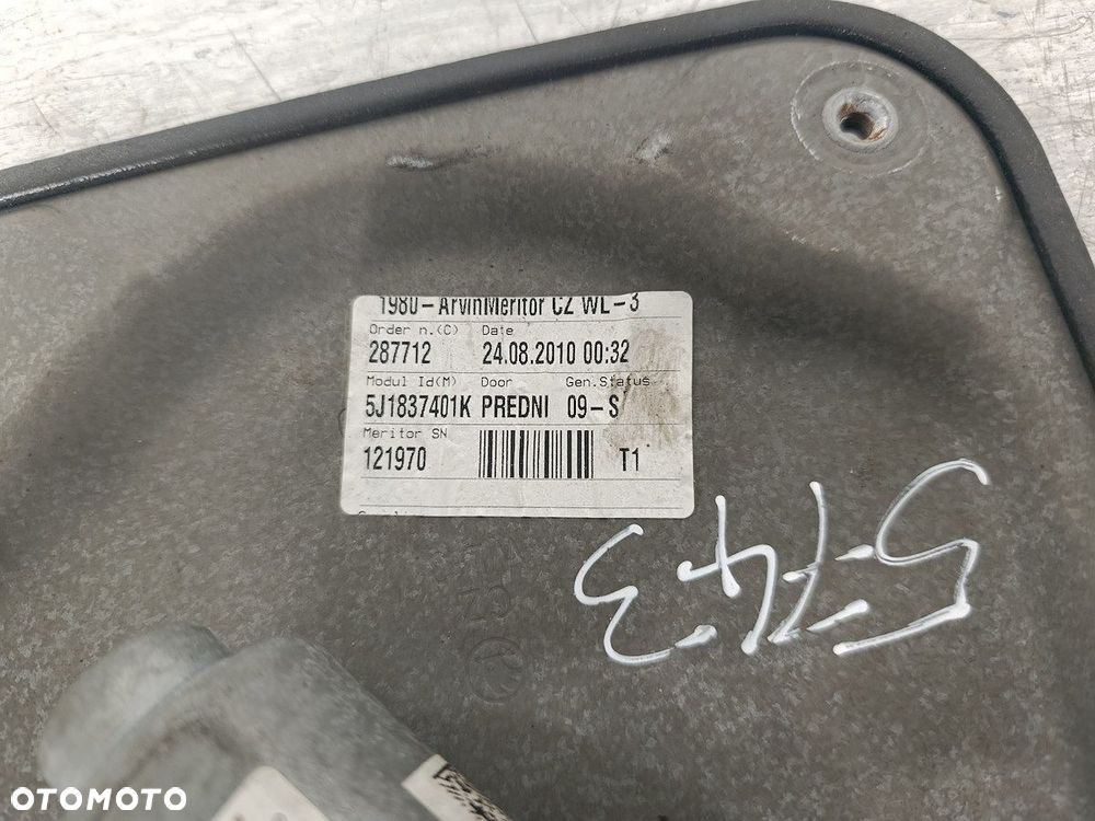 PODNOŚNIK SZYBY LEWY PRZÓD Z STELAŻEM SKODA FABIA II FL 5J1837401K - 4