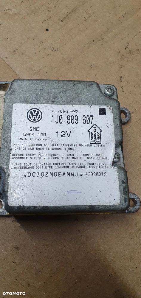 Moduł Sensor Airbag Poduszek VW Passat B5 1J0909607 - 6