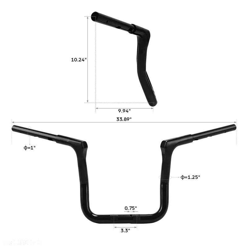 Kierownica Ape Hanger 10″  Czarne Harley Road Glide - 3