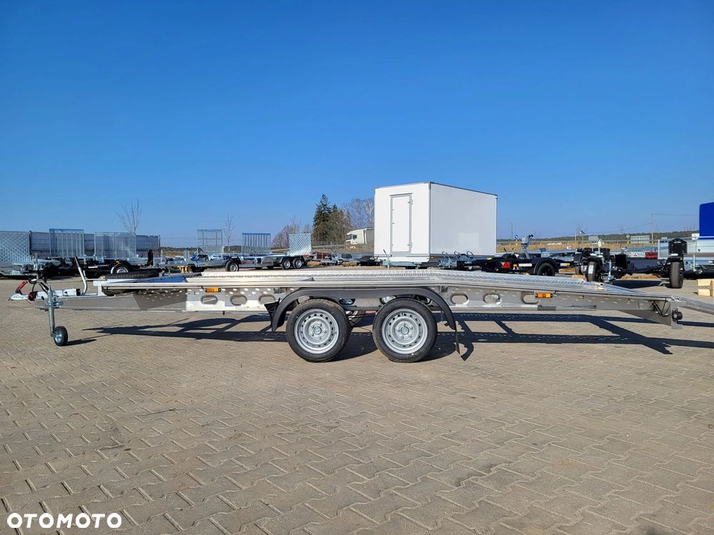 MAZZO Laweta 450x205cm DMC 2700kg raz łamana, MASA WŁASNA TYLKO 420kg, aluminiowa z najazdami i kołem zapasowym - 20