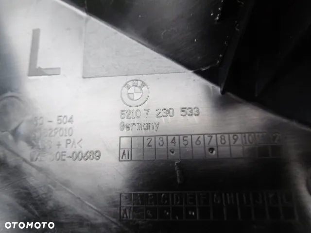 OSŁONA OBUDOWA BOCZNA FOTELA LEWY PRZÓD CZARNA PANEL PRZEŁĄCZNIK 52107230533 7230533 6958525 BMW F10 F11 - 7