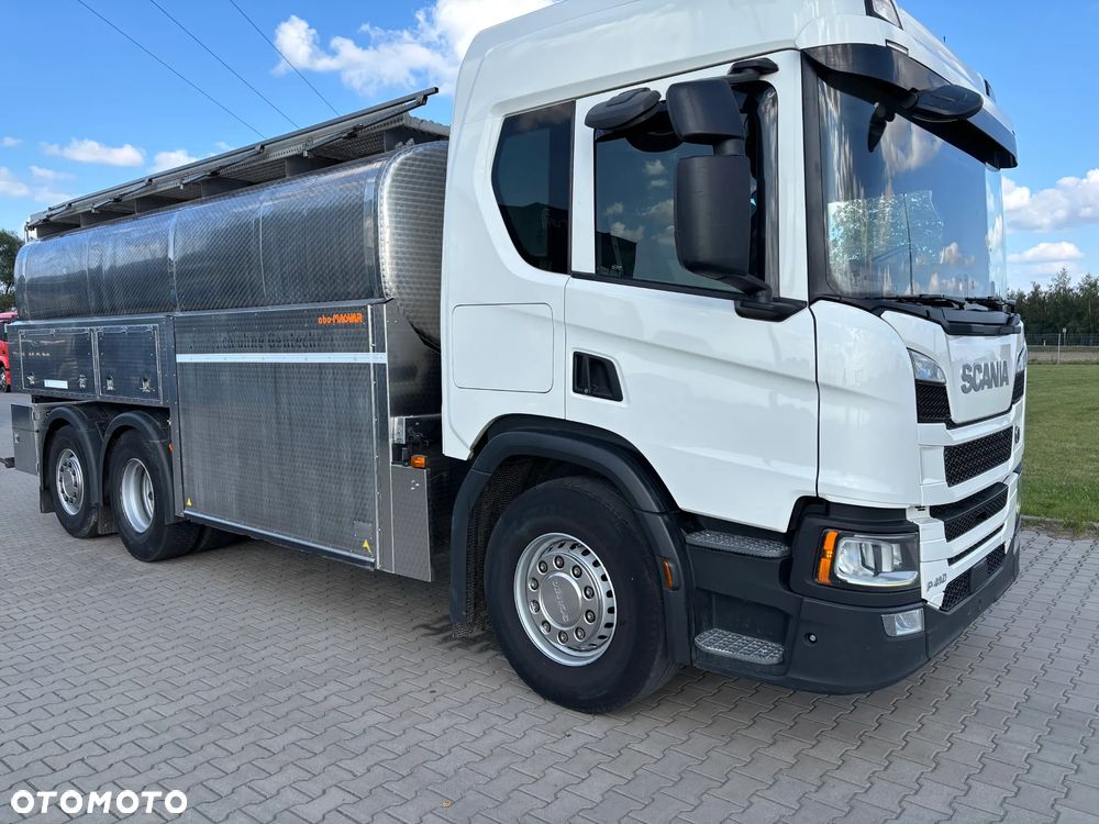Scania P 410 6x2 ostatnia oś skrętna i podnoszona cysterna do odbioru mleka zabudowa MAGYAR - 7