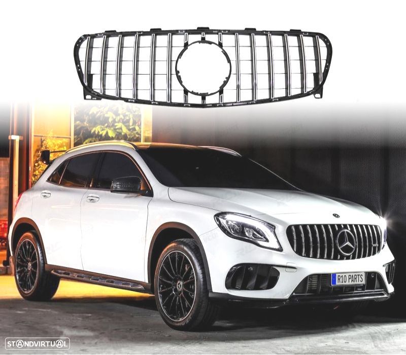 GRELHA FRONTAL MERCEDES GLA X156 2017- PRETO CROMADO LOOK AMG GT - 1