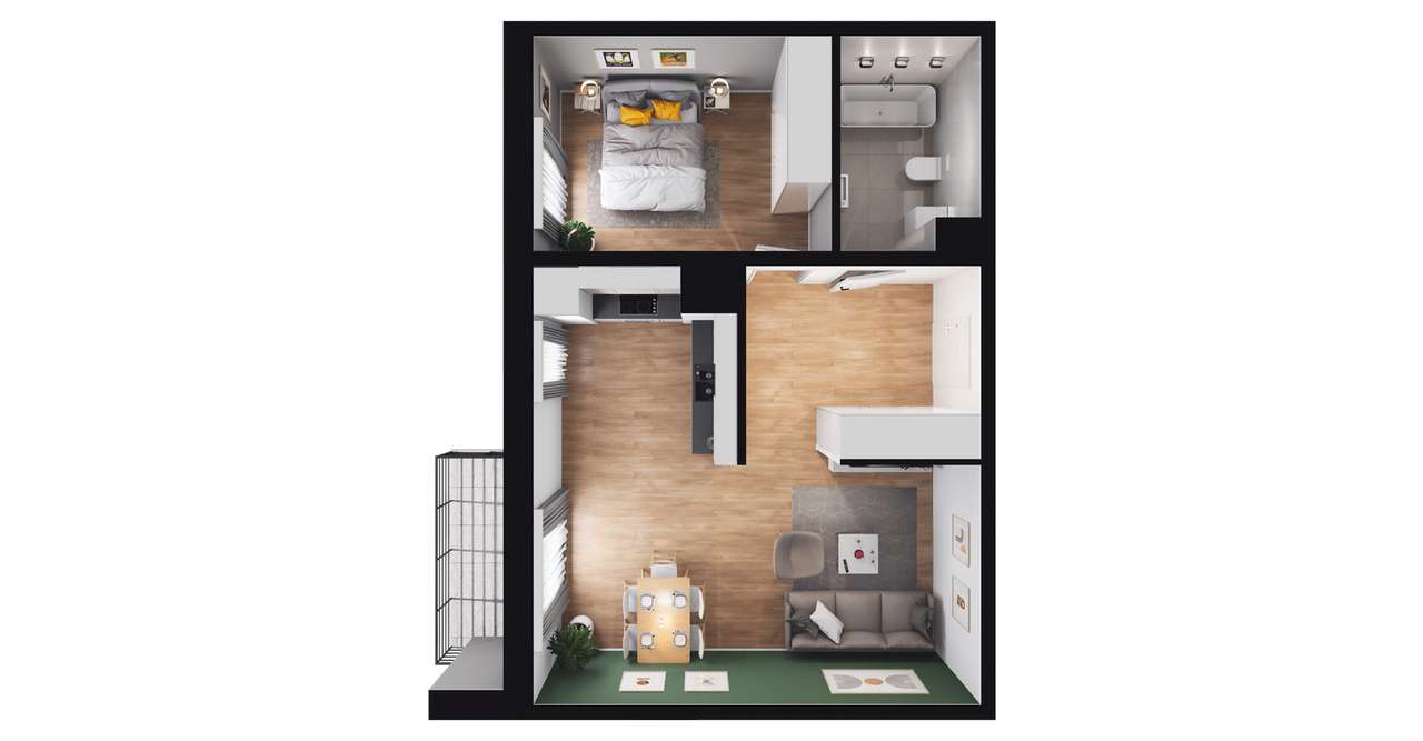 2-pokojowe mieszkanie 49m2 + balkon Bezpośrednio - Pełny obrazek: 2/23