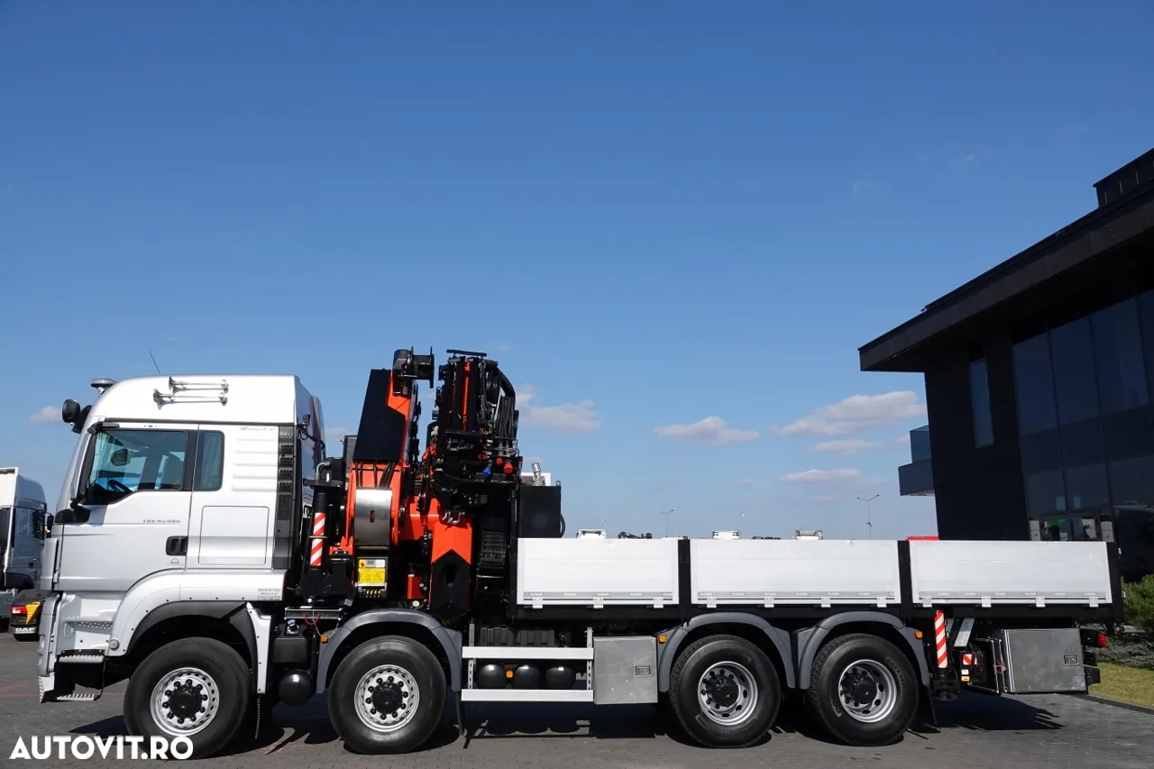 MAN TGS 41.480 / 8X6 / CUTIE + HDS PALFINGER PK 92002-SH F + FLY JIB 170 E / REACH 34 M / ÎNCĂRCARE MAX. 26.000 KG / RADIOCOMANDĂ / 5 SUPORTURI / 7 FUNCȚII / FULL SERVICE MAN / FULLINGER - 18