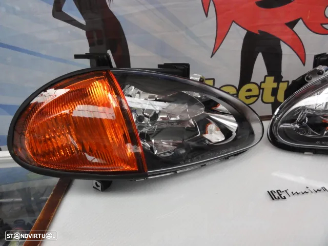 Faróis frontais com luz branca 5000k para Honda crx del sol 92-97 JDM Fundo preto + piscas laranja JDM look - 3