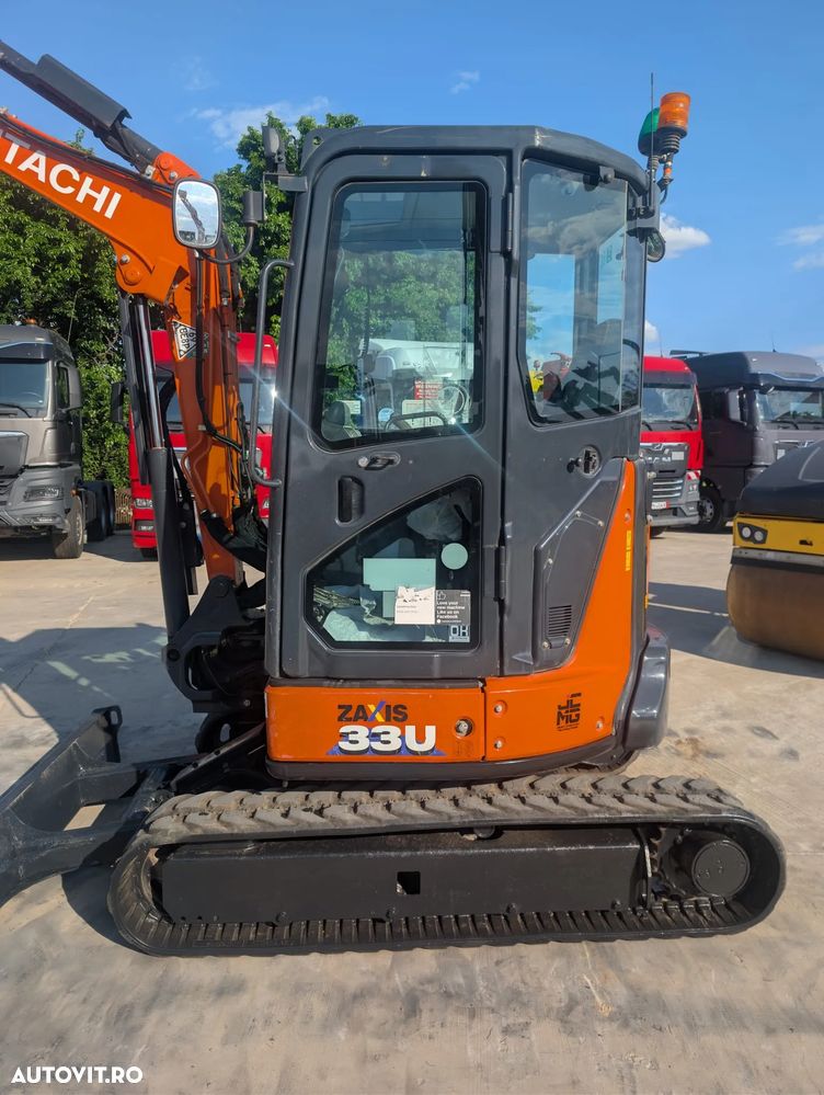 Hitachi ZX33U-6, 3,7tone, 2023, 2.291h, CUPLA RAPIDA HIDR+3 CUPE NOI, lama nivelare, ad sapare 3,5m, latime 1,55m, inst picon pe brate, aer conditionat, radio, produs in JAPONIA, posibil leasing 4 ani-PROMOTIE 36.900 EUR+Tva - 21
