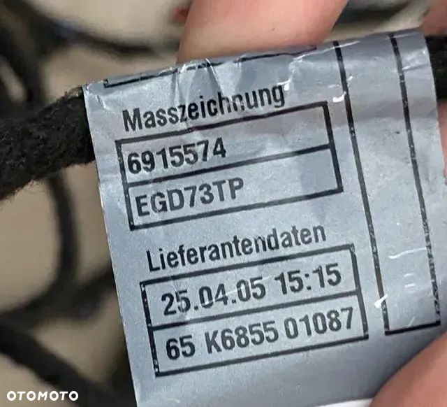 INSTALACJA WIĄZKA DRZWI PRAWYCH MINI COOPER R50 R53 6915574 - 3