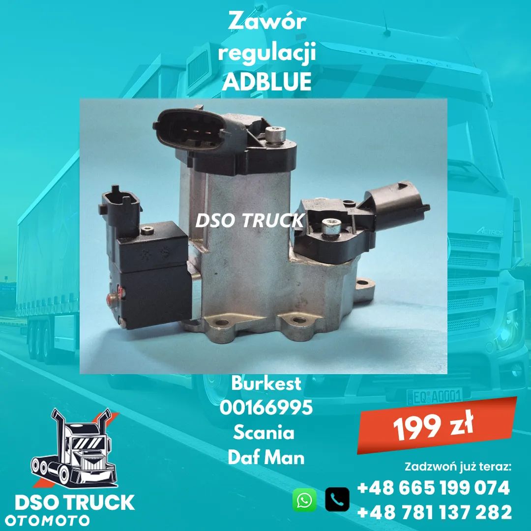 Zawor regulacji ADBLUE Scania Daf Man Burkest 00166995 - 1