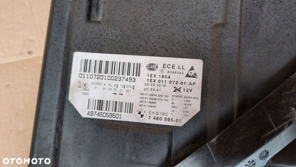 BMW 5 F10 LIFT LEWA LAMPA FULL LED ADAPTIVE 7460595 -01 UŻYWANA - 5