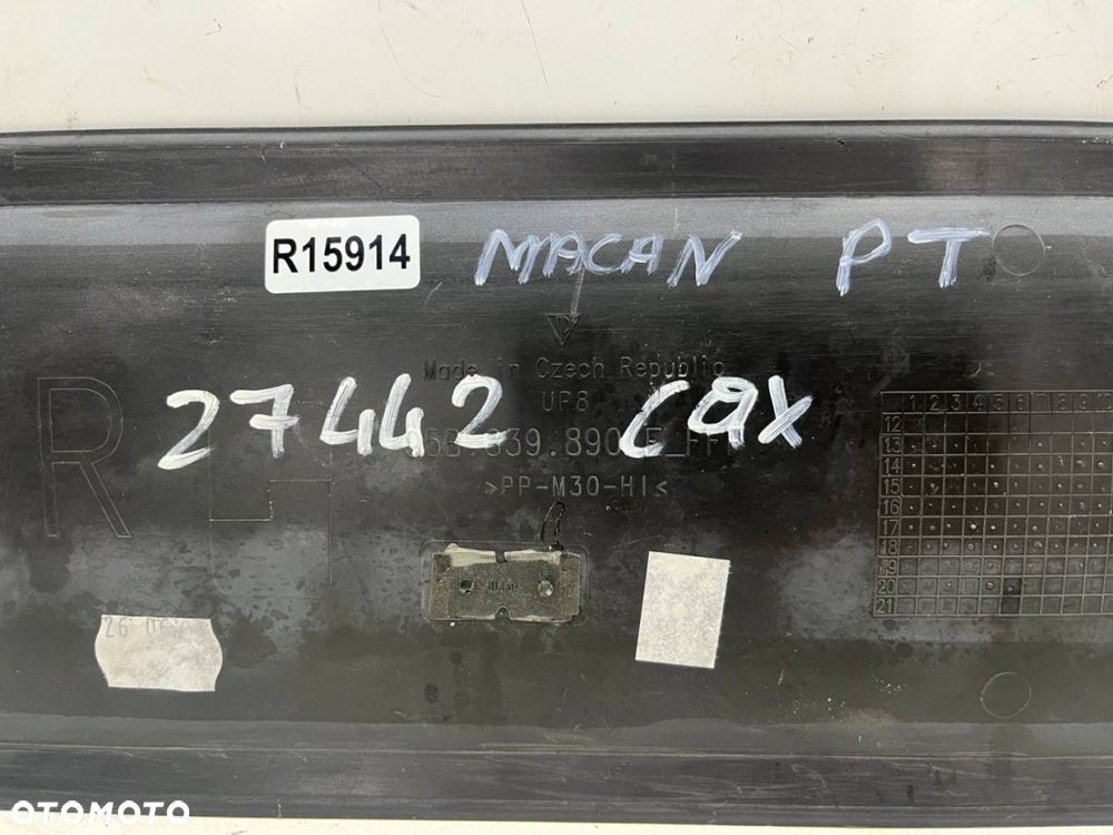 Listwa Porsche Macan 14r.- prawa tylna dolna nakładka drzwi prawy tył czarny połysk 95b839890 - 14