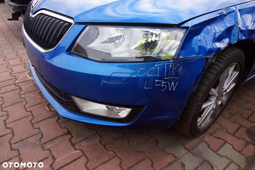 MASKA ZDERZAK BŁOTNIKI LAMPY OCTAVIA III 5E5 LF5W RADAR SPRYSKI SKODA 2012-2016 NIEBIESKI PRZÓD KOMPLETNY - 4