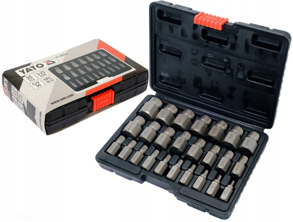 YATO ZESTAW 25 WYKRĘTAKÓW DO USZKODZONYCH ŚRUB HEX TORX SPLINE YT-06034 - 2