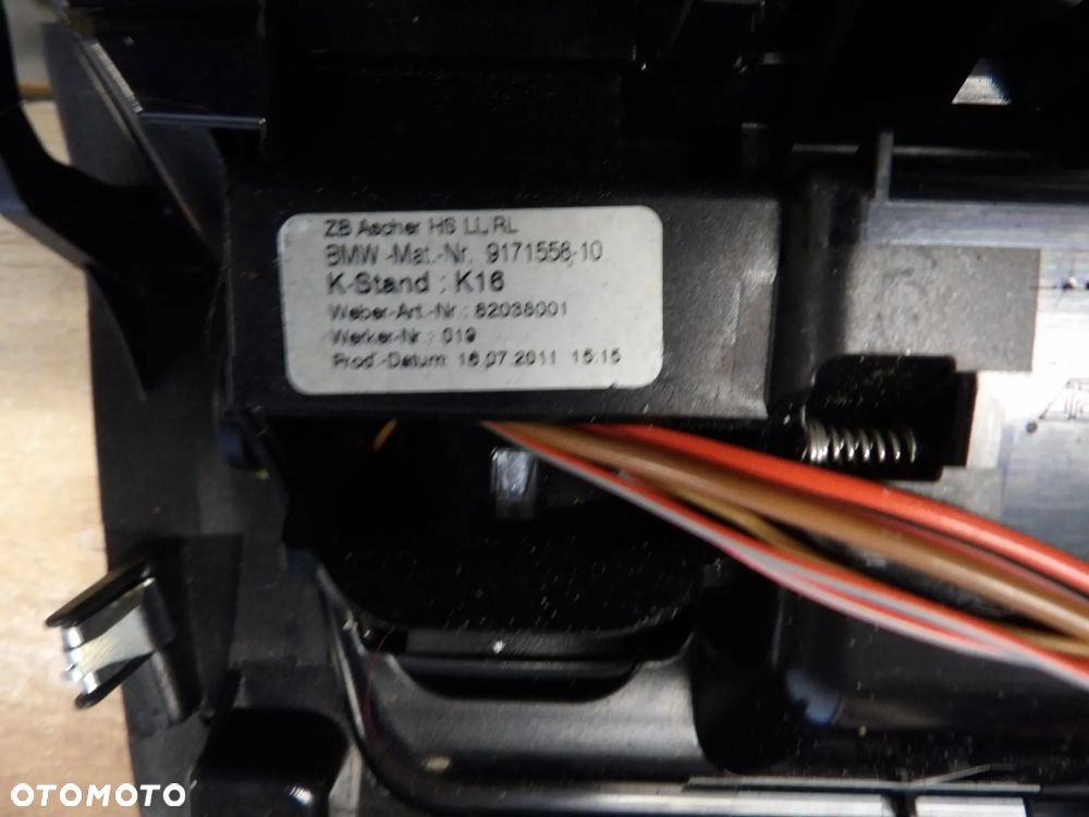 BMW - F10,F11 - TUNEL ŚRODKOWY - IDRVE - SCHOWEK -PRZYCISK HAMULCA RĘCZNEGO - UCHWYT NA KUBKI - 9206444  9171558  9180199  9171561 - 3