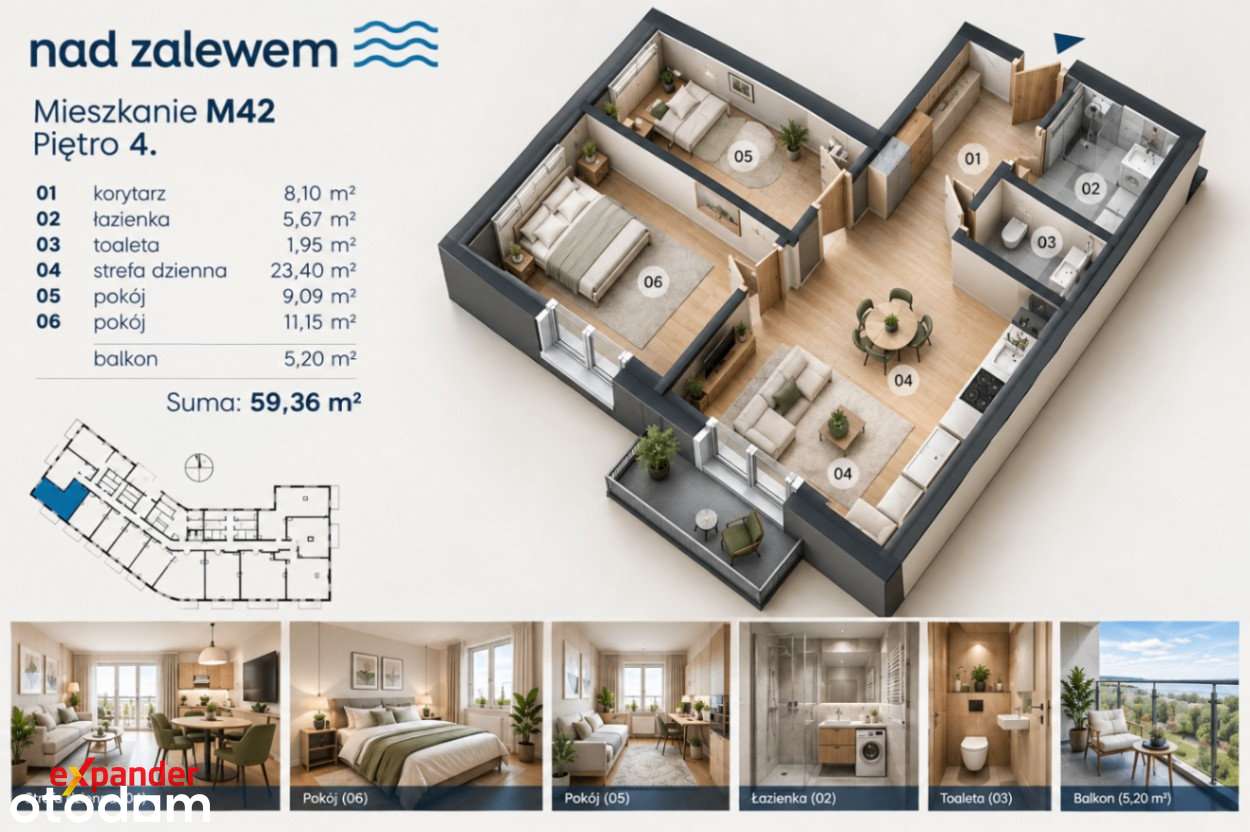 Mieszkanie na sprzedaż, 3 pokoje, 59 m², Nowa Dęba