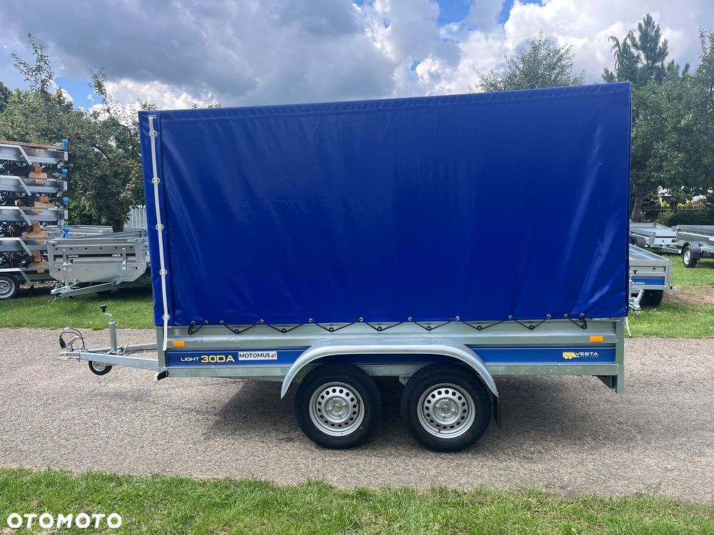 Inny Przyczepa VESTA LIGHT 30DA 300x150x37 cm z plandeka 2 osie dwuosiowa DMC 750 kg  spawana rama MOTOMUS CZĘSTOCHOWA - 3