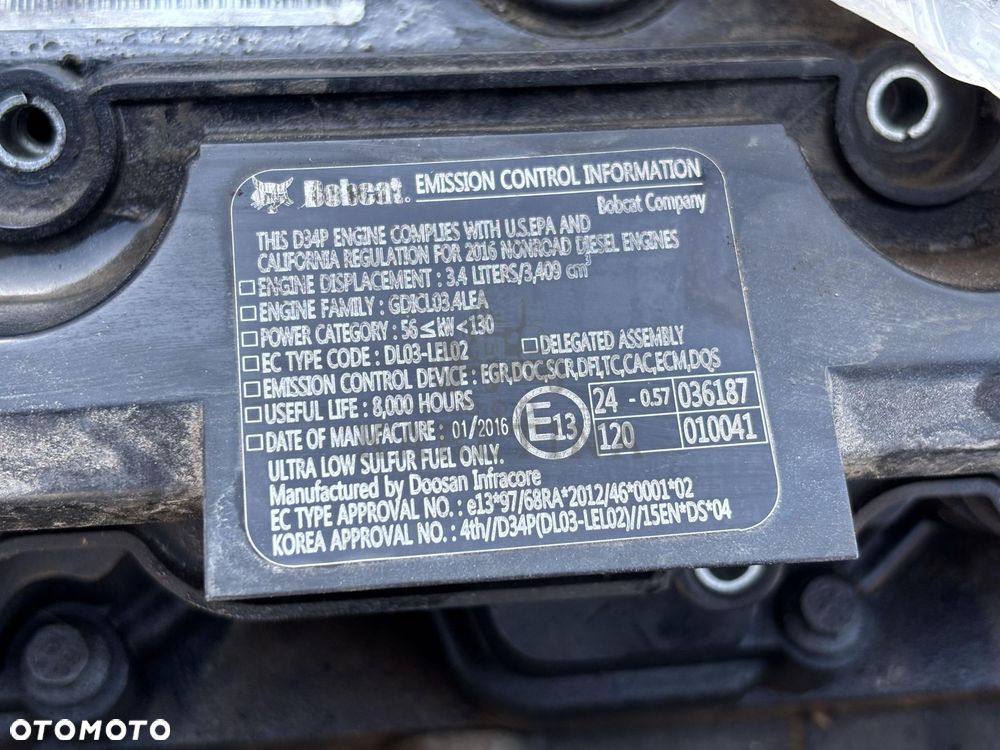BOBCAT D34P DL03-LEL02 Klawiatura Turbosprężarka Turbina Wałek Rozrządu Rozdzielacz Wtrysk CZĘŚCI - 7