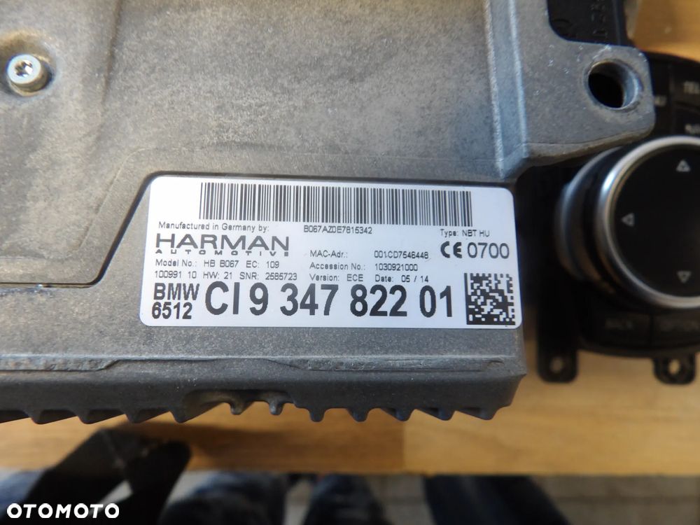 BMW - F10 - NAWIGACJA HARMAN KARDON - KOMPLET - MONITOR,IDRIVE,STACJA - 9347822  9320288  9289008 - 2