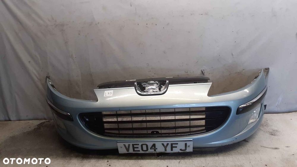 } ZDERZAK PRZÓD PRZEDNI PEUGEOT 407 EYLC BŁĘKITNY HALOGENY - 1