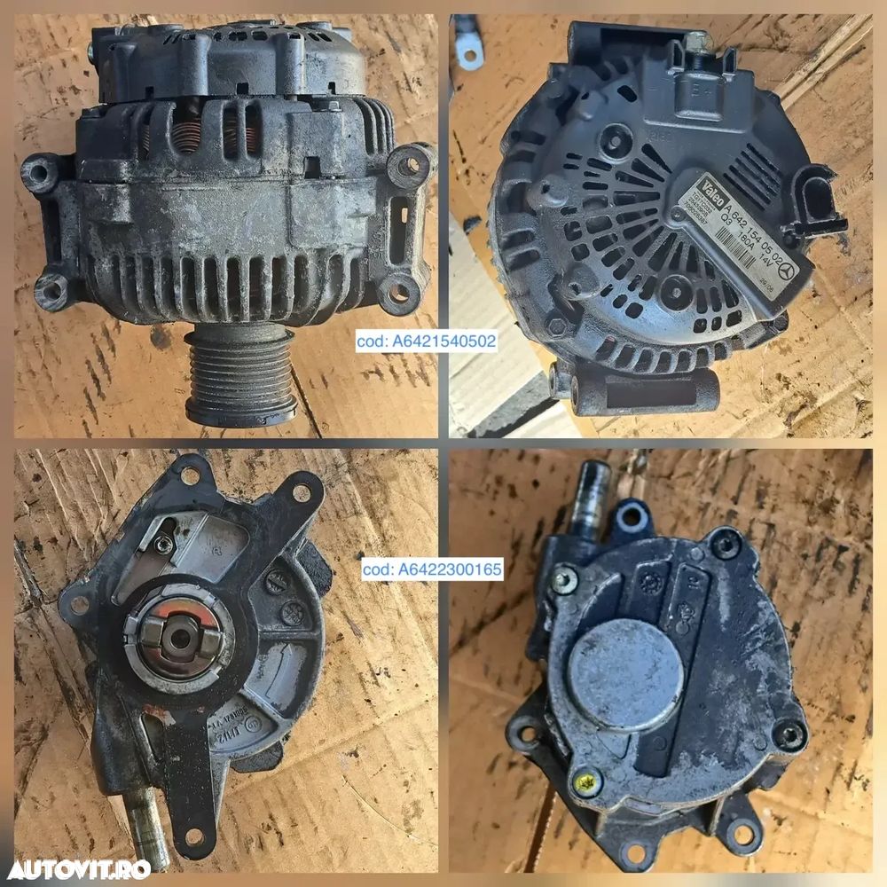 Anexe motor mercedes OM642 3.0cdi 3.2cdi 3.5cdi W219 diesel rampa injectoare pompa inalta presiune electromotor alternator pompa servo clapeta acceleratie rampa injectoare galerie admisie evacuare instalatie electrica - 5