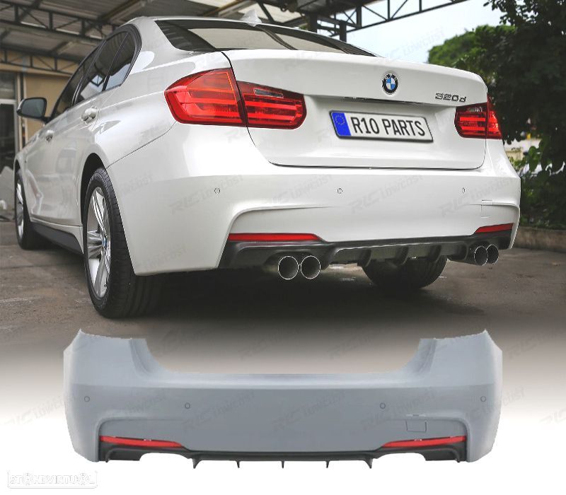 PARA-CHOQUES TRASEIRO BMW F30 LOOK M PERFORMANCE DUPLA SAÍDA DOIS LADOS PDC - 1