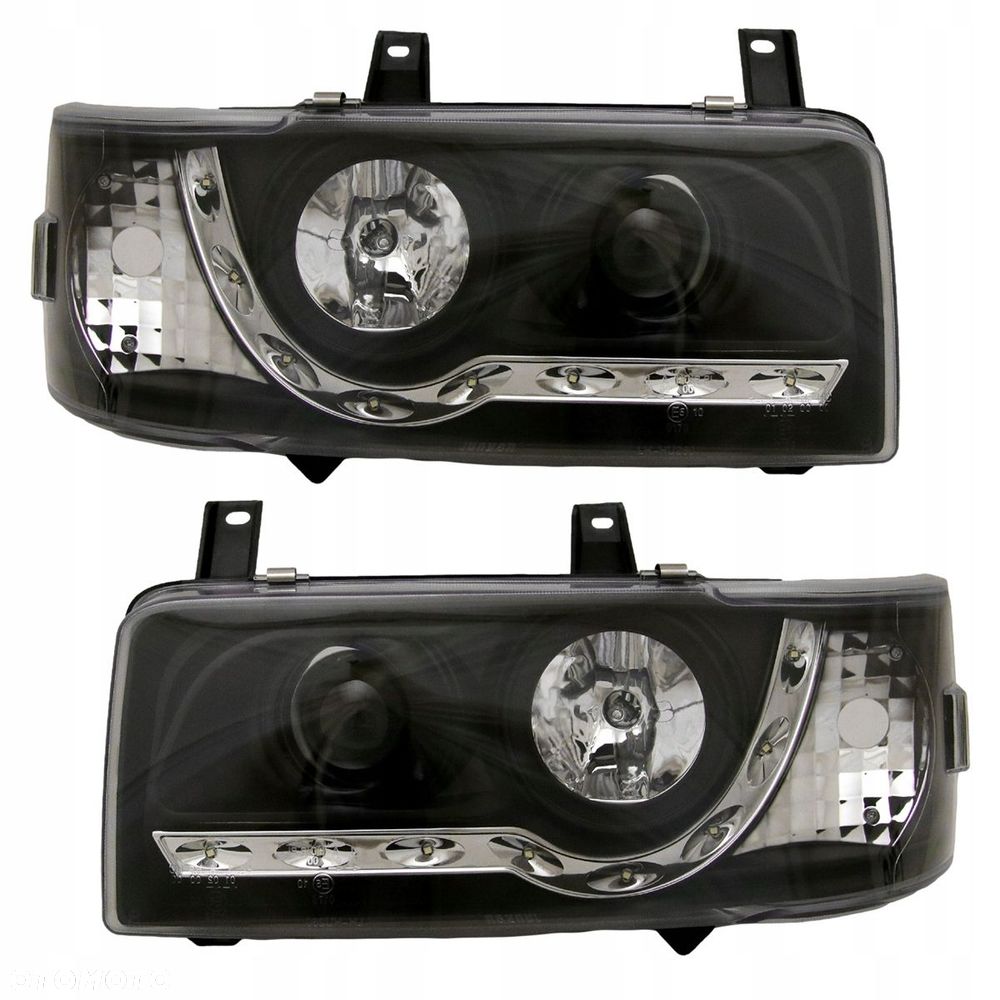 Reflektory Lampy kpl Day line light LED Tuning Black VW T4 Transporter 90- - 1