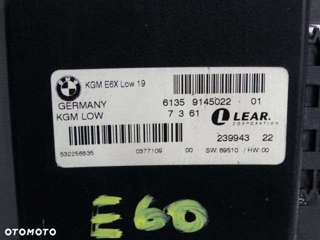 BMW 5 E60 E61 6 E63 E64 KGM LOW E6X 239943 Moduł Komfortu Nadwozia 9145022 61359145022 Sterownik - 3