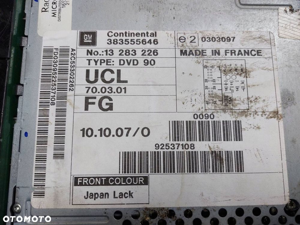 RADIO ODTWARZACZ  OPEL ZAFIRA B 13283226 DVD 90 NAVI - 3