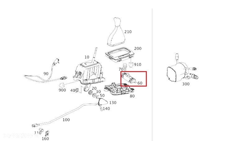 MERCEDES CLK CLS W212 W204 Uchwyt oslona lewarka OE - 2