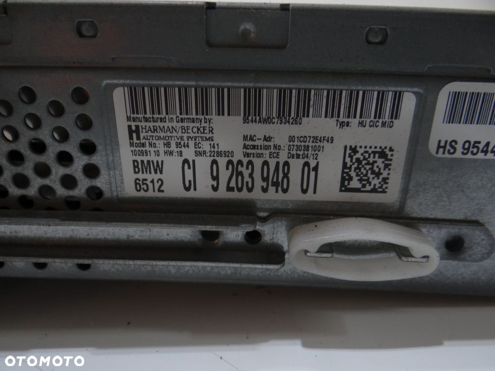 RADIO NAWIGACJA CZYTNIK BMW X1 E84 OE 9263948 - 4
