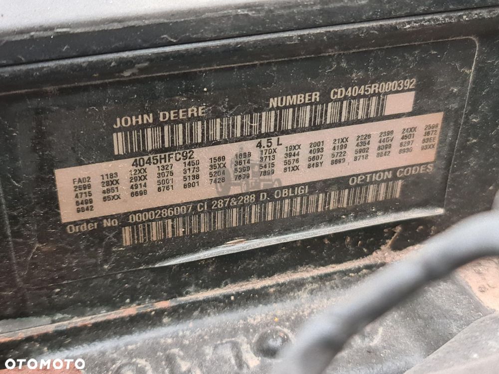 John Deere Silnik PowerTech PWX 4045HFC92  4.5L - 2