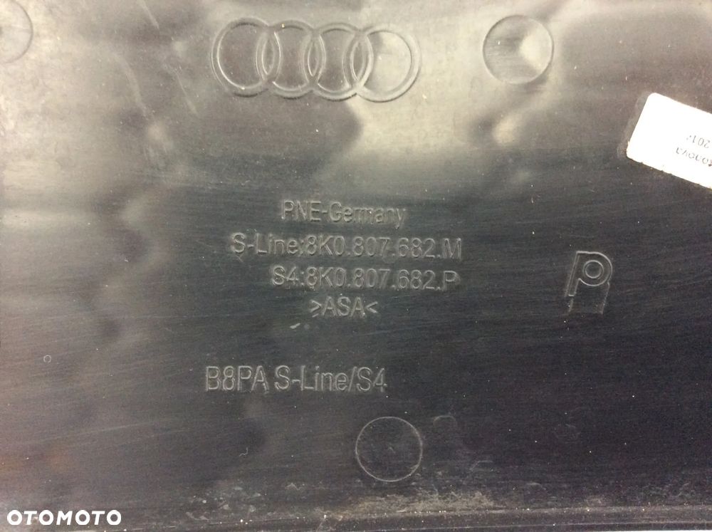 ATRAPA KRATKA ZDERZAKA PRAWA AUDI A4 B8 LIFT S-LINE S4 2011- 8K0807682 - 3