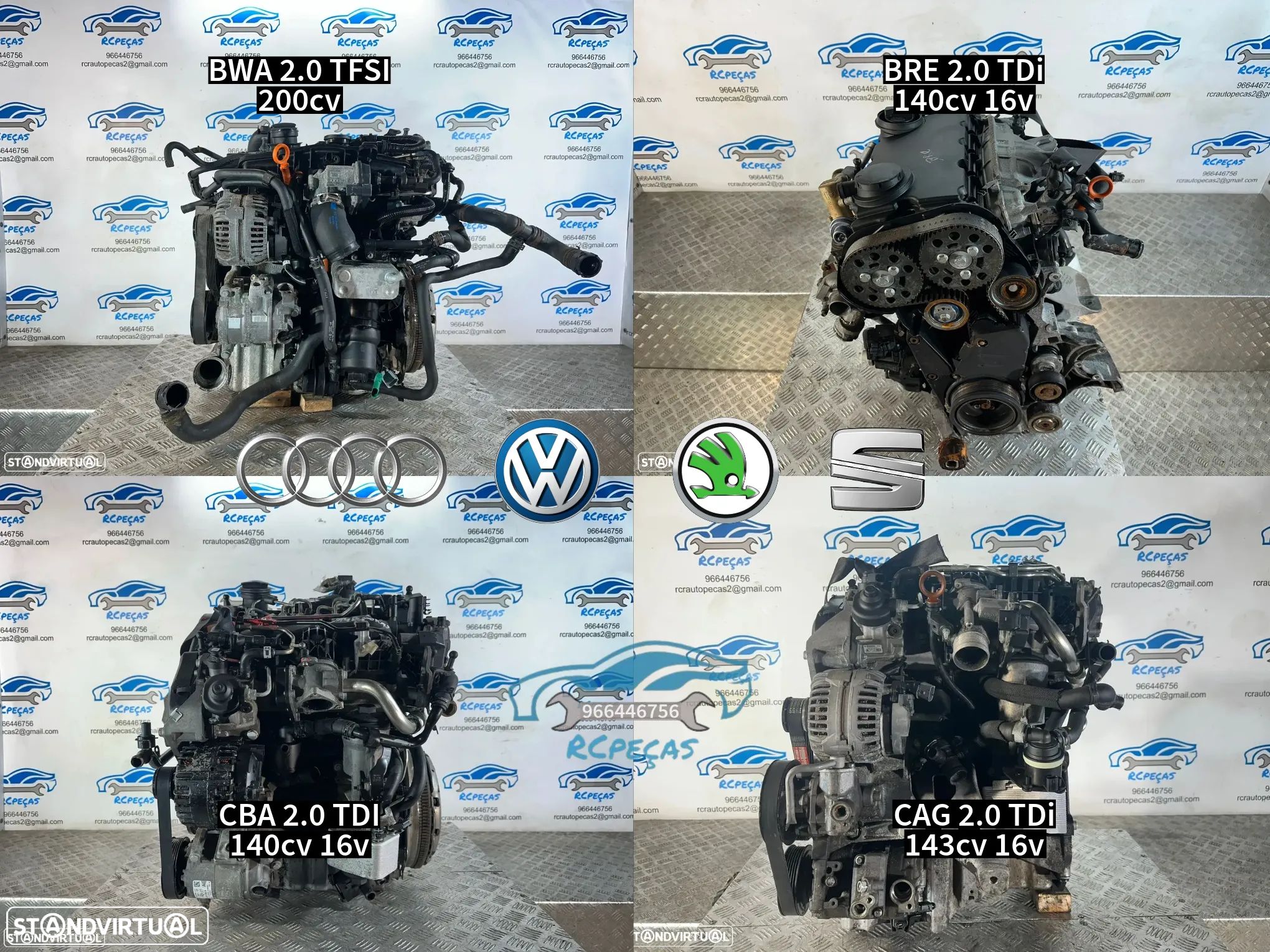 .Motor Completo  Motor Completo Audi Volkswagen Seat Skoda VAG com Garantia - 1
