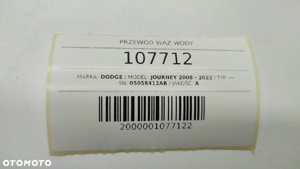 PRZEWÓD WĄŻ WODY RURA JOURNEY FREEMONT 2.0 CRD DODGE - 4