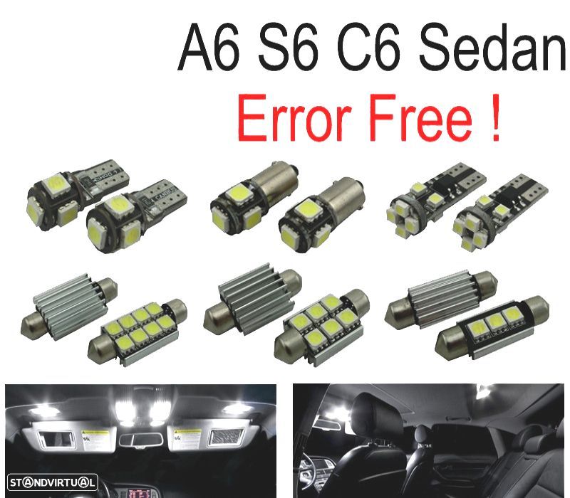 KIT COMPLETO 17 LAMPADAS LED INTERIOR PARA AUDI A6 S6 RS6 C6 SEDAN 05-11 - 1
