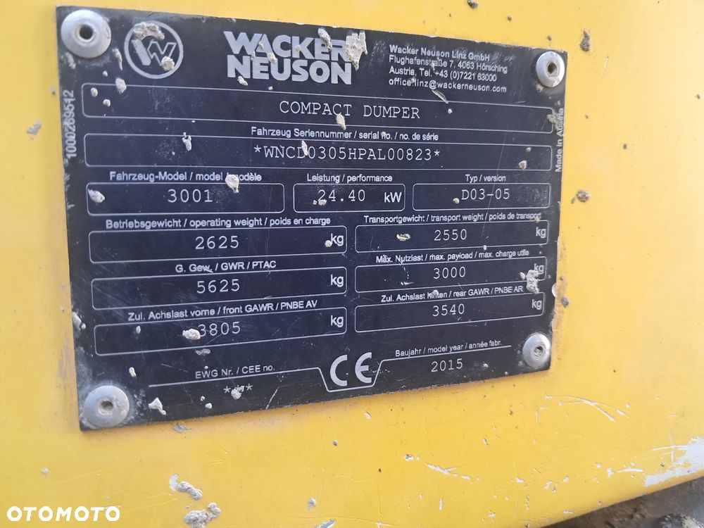 Wacker Neuson 3001s Hydrostat / Automat wozidło budowlane obrotowe 3t tony obrót+kiper światła kierunkowskazy 4x4 silnik Yanmar 33 KM 2015r Terex Ta3sh Thwaites 3 Mecalac Jcb 3T-1 3T-2 Ausa D301AHG D350 AHG 4001s DW30 DW60 6 ładne opony sprawne - 13