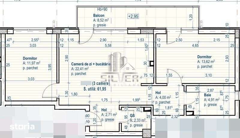 Apartament cu 3 camere/62 MP/CF/zona Catanelor — fotografia 3
