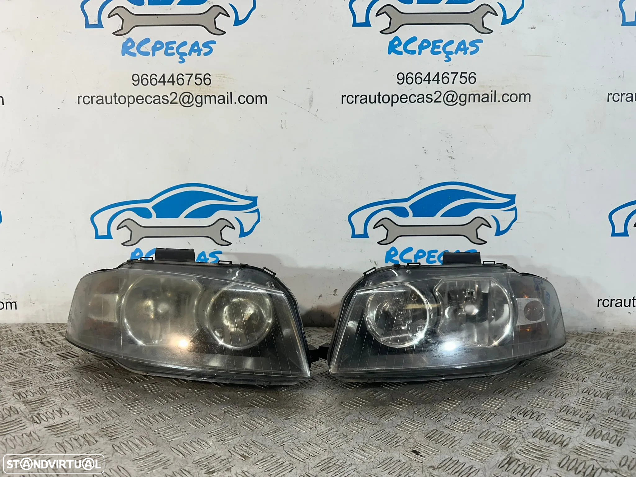 .Conjunto Oticas Farois Frontais Frente Original Audi A3 8P Halogéneo 2003 - 2010 8P0941003L 8P0941004L - 3
