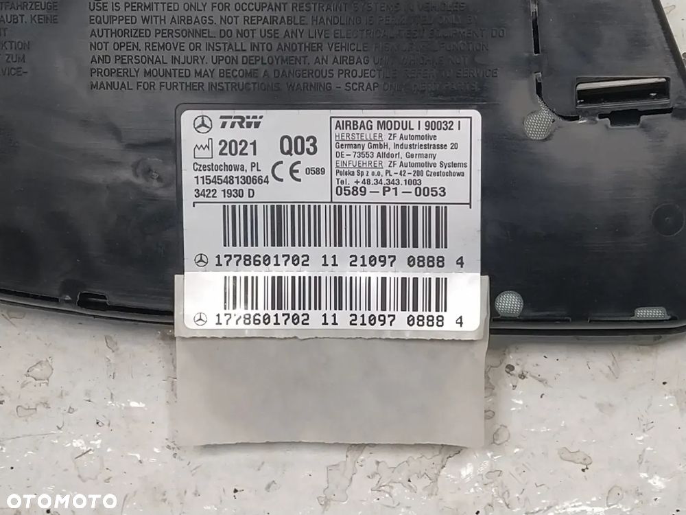 MERCEDES A KLASA W177 AIRBAG PODUSZKA POWIETRZNA FOTELA PRAWA LEWA ORYGINAŁ - 11