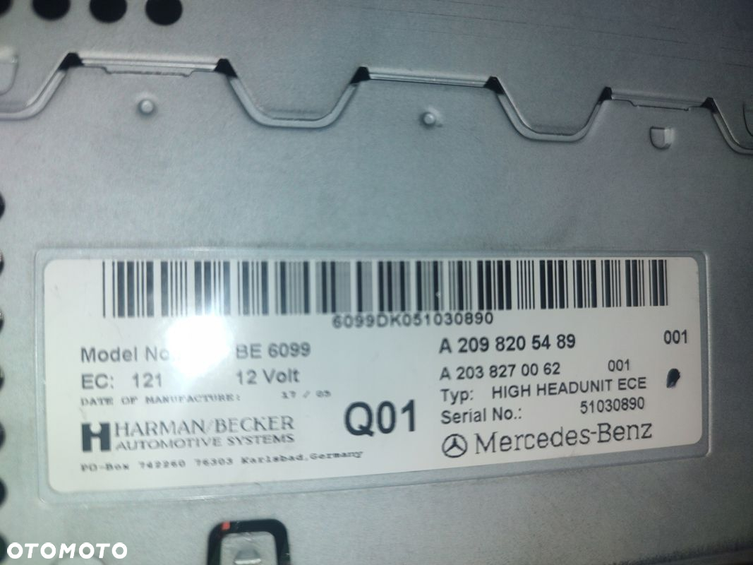 MERCEDES CLK W209 CD RADIO NAWIGACJA A2098205489 - 4