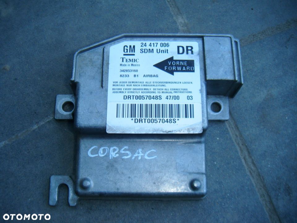 opel corsa c 02r sensor airbag nr 24417006 - 1