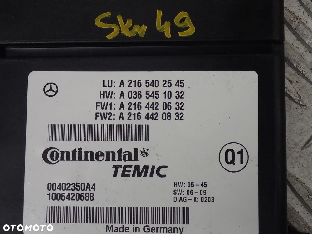 MERCEDES W 211 MODUŁ STEROWNIK GATEWAY A2115408545 - 3